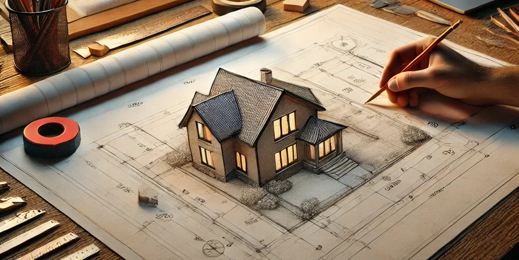 Skice ar zibensaizsardzības projektēšanas procesu